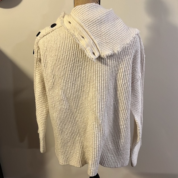 Free People On My Side Button Cowl Neck Sweater Knit - Picture 6 of 9